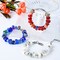 Aipridy Assortment European Large Hole Beads Spacer Beads Rhinestone Craft Beads for DIY Charms Bracelet Jewelry Making (Blue-Red-White)